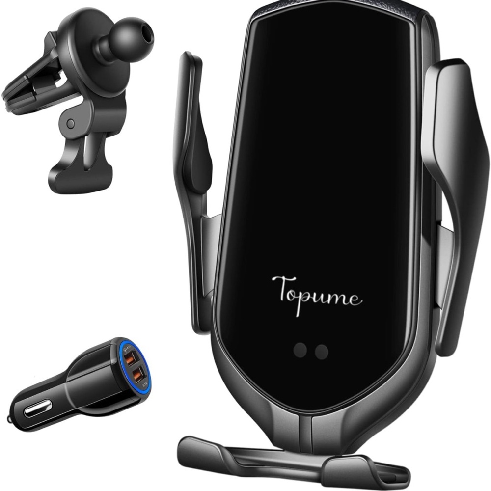 Wireless Car Charger,10W Qi Fast Charging Auto-Clamping Car Phone Mount